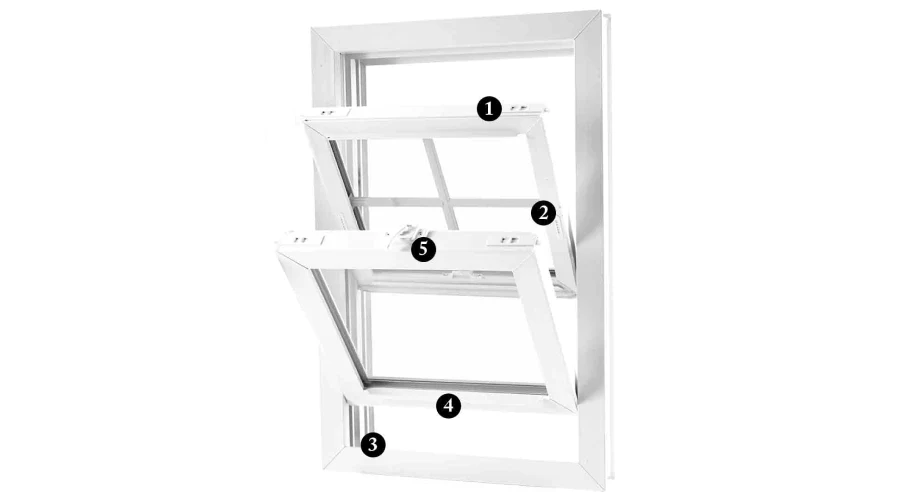 illustration of the anatomy of a double hung window taylorsville ut